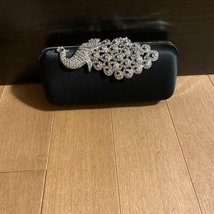 Black Clutch with Peacock Diamond design